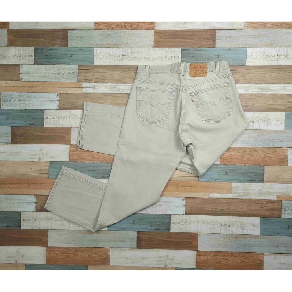 Levis 501-0657 Mens Vintage Straight Leg Button Fly Jeans Stone Beige 30x30